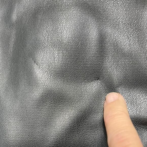 Orttu Freddie Jacket Military Style Faux Fur Black Vegan Faux Leather Aqua Belt - Picture 14 of 14